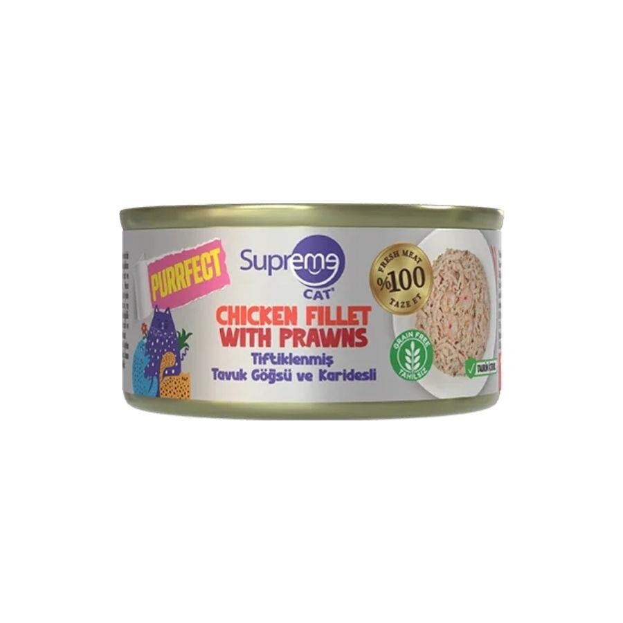 Supreme Cat Purrfect Tiftiklenmiş Tavuk Göğsü Ve Karidesli Yetişkin Kedi Konservesi 70 GR | SRC: Barcode: 8685038280017